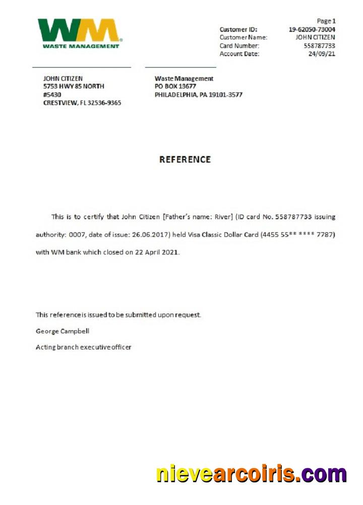 USA WM closure reference